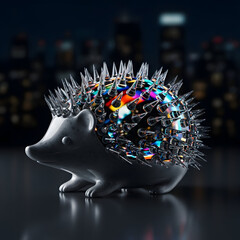 Colorful Hedgehog with Sharp Quills