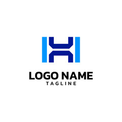 Fototapeta premium Modern Geometric H Letter Logo Design