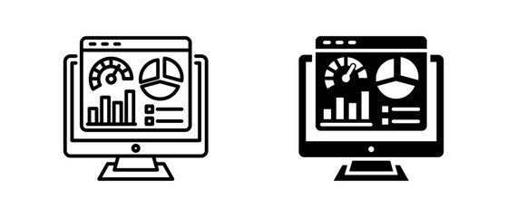 Business Dashboard icon set with style outline and solid. vector simple elements for design and presentation.