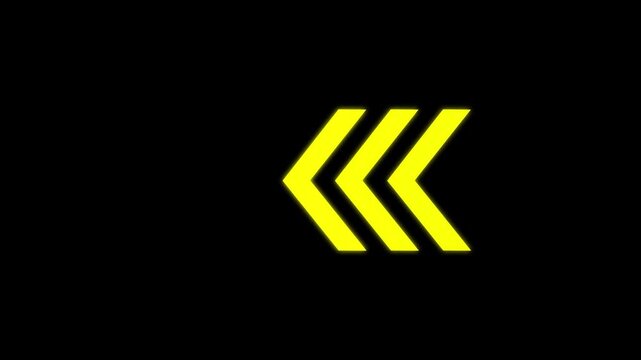 Arrow loading icon concept animation, arrows left concept, arrow looping animation left direction concept, arrow loading icon animation. On 4k video.And black background