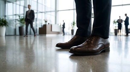 Fototapeta premium Corporate Office Leather Shoe Detail