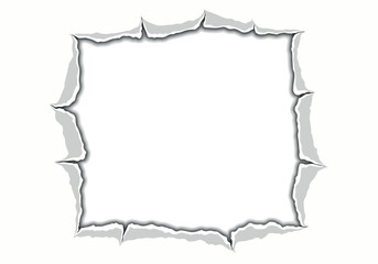 Obraz premium Torn Paper Frame with Shadow Effect and Blank Space for Text - Graphic Design Element for Content Creation