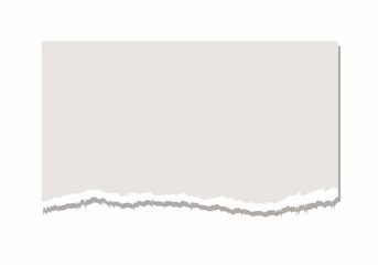 Obraz premium A torn piece of light brown paper with a rough, jagged edge on a white background, perfect for graphic design projects and notes