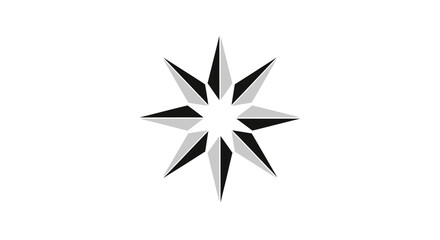 Obraz premium Black and White Star Shape Icon.