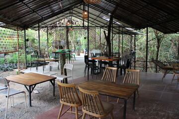 Fototapeta premium Beautiful Cafe or restaurant with garden
