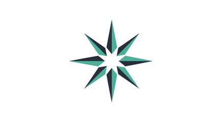 Obraz premium Blue Green Star Icon Symbol Logo.