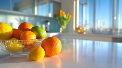 フルーツと朝のキッチン