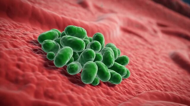 Microscopic Visualization of Anaerobic Clostridium Bacteria in Motion. 4K Video