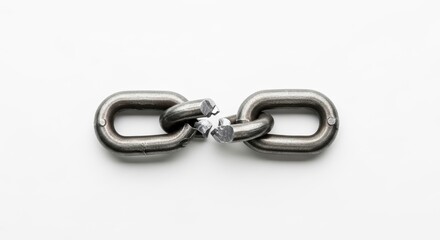 Obraz premium Metal Chain Link on White Background.