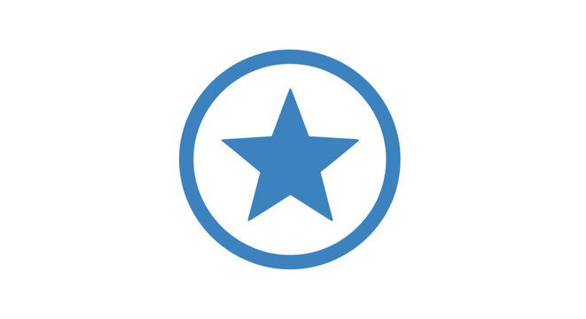 Blue star in a circle symbol.