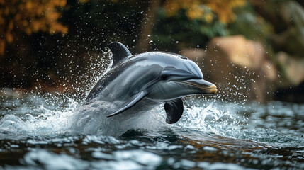 Obraz premium Dolphin jump out of water
