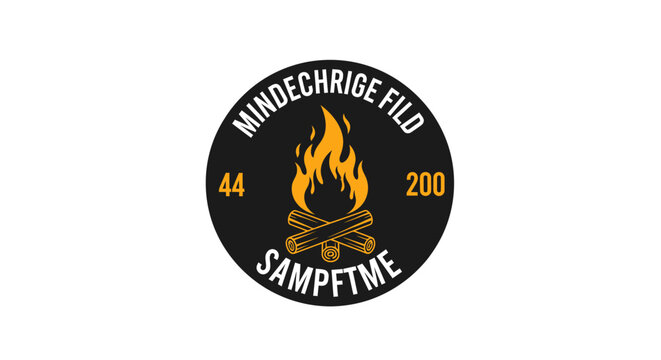 Campfire logo with text and numbers for outdoor adventure.