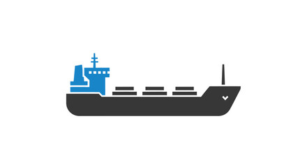 Obraz premium Cargo Ship Illustration Side View.