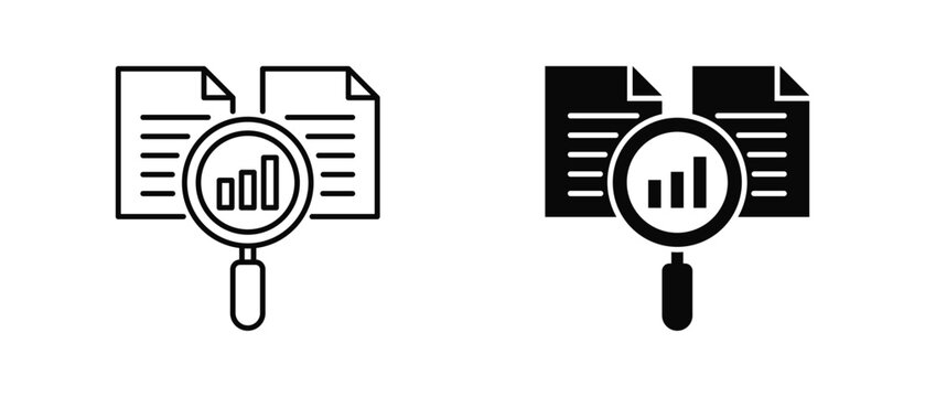 Benchmarking icon set with style outline and solid. vector simple elements for design and presentation.