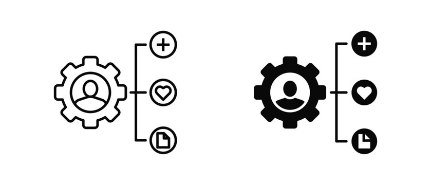 Competency icon set with style outline and solid. vector simple elements for design and presentation.