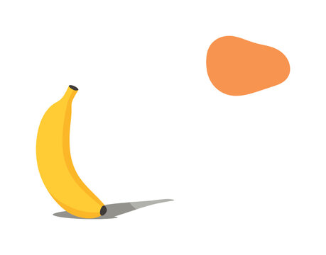 Minimalist Banana Silhouette. Ban ana silhouettesimple st and ing up right with gentle curvedbody ands ingle cle anc on tour