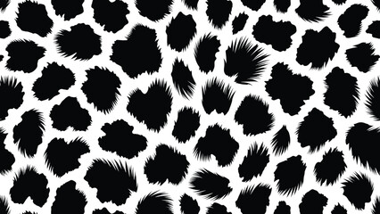 Seamless animal wildlife skin pattern fur camouflage illustration featuring leopard spots in monochrome © Merisca