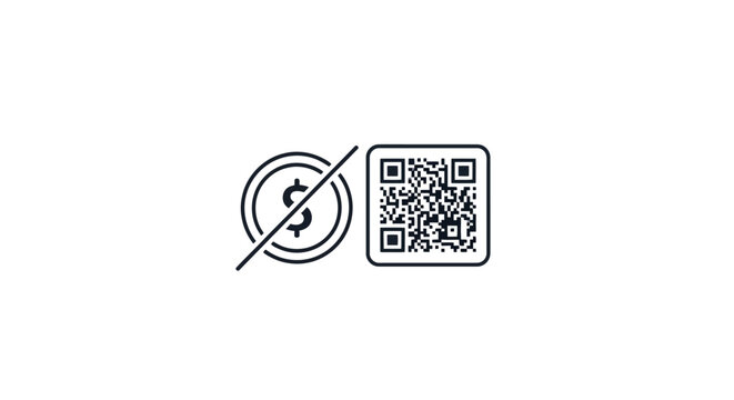 Dollar Symbol Prohibited with QR Code.