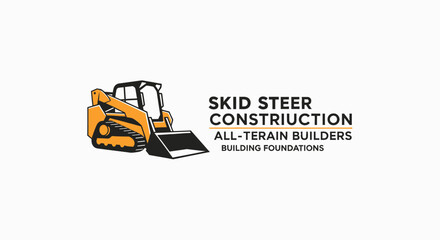Naklejka premium Skid Steer Construction All Terrain Builders Building Foundations Logo.