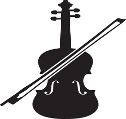 Classical Cello with Endpin Extended Minimalist Silhouettes on White © MdHasan