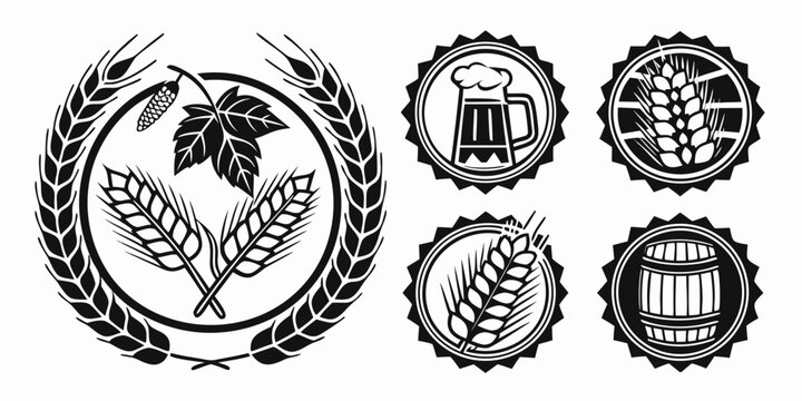 A collection of ancient coins with intricate designs and symbols Vector