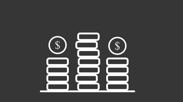 Wealth Accumulation: A minimalist illustration portrays the concept of wealth and financial growth, with stacked coins representing the progressive build-up of assets.