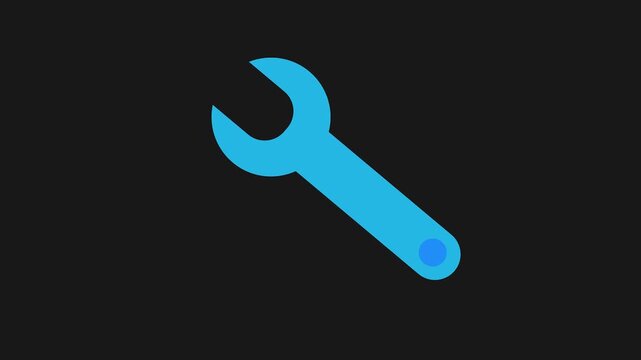 Wrench Icon Illustration: A simple yet iconic blue wrench on a dark background. Representing the basic tools for repair and maintenance.