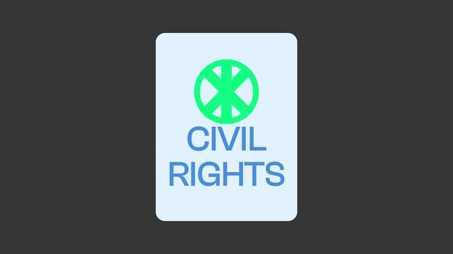 Civil Rights Sign: A graphic, clean, and striking visual representation of the core values behind human civil rights