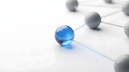 Minimalist Conceptual Digital Node for Communication in Network on Pristine Surface Showcasing Texture in Geometric Photography