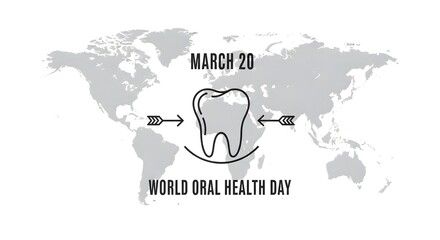 Naklejka premium World oral health day on march 20th globally