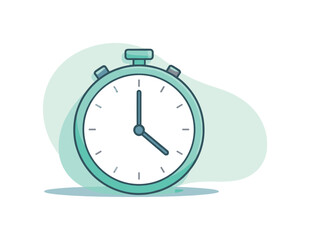 Minimalist stopwatch illustration with a clean, modern design and soft pastel colors