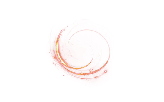 Fiery swirl on a white background. Fantastic fire circle with a radiant heat glow and particle effects. Fire, overlay, sparkle, swirl, swirl, spiral. PNG background.