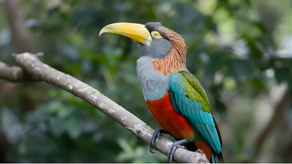 Obraz premium Vibrant Tropical Bird Perched Gracefully