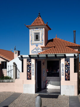 SINTRA, PORTUGAL - MARCH 07, 2015:  Exterior of Pretty Casa das Queijadas cafe restaurant