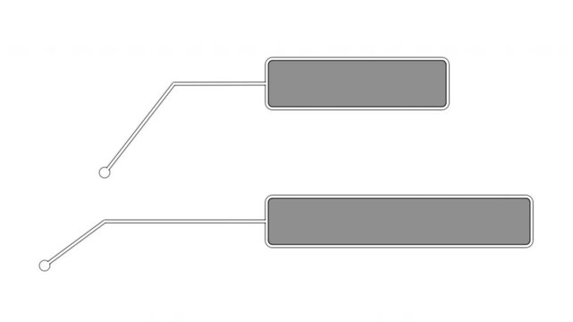 Minimal callout labels with pointer lines, two blank boxes