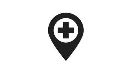 Obraz premium Medical Location Pin Icon Symbol.