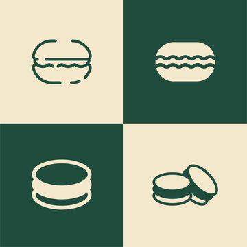 Minimalist Macaron Logo Bundle Modern Bakery Dessert Brand Identity Clean Food Vector Set
