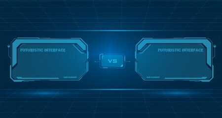Futuristic HUD Interface VS Screen Template for Comparison UI