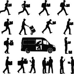Moving and delivery icon set