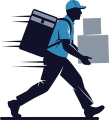 Delivery man carrying packages