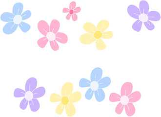 cute colorful lovely flower elements