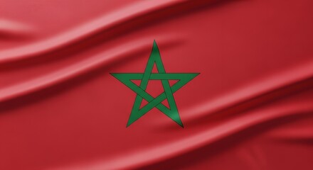The flag of morocco with green star on red background