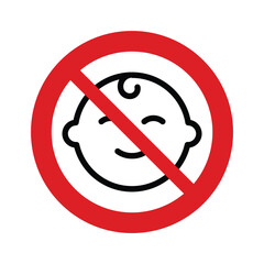 no children prohibition sign vector icon