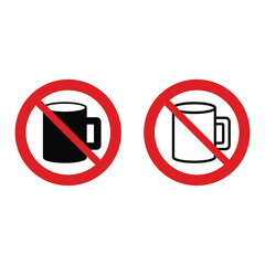 no drinks prohibition sign vector icon