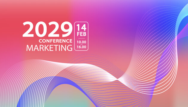 Vibrant pink and orange gradient background for marketing conferences. Professional corporate presentation background for annual meeting opening slides and webinar title banners.