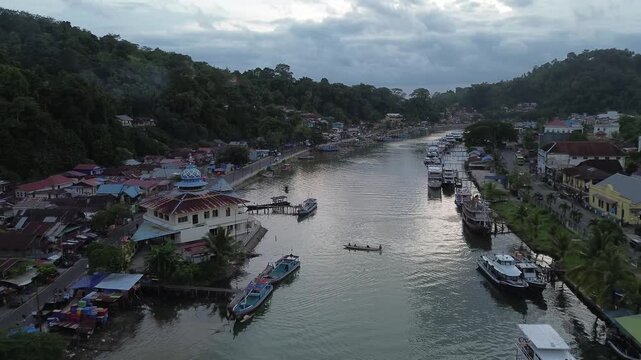 Drone views of Padang, Sumatra island, Indonesia