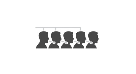 Silhouettes of multiple people heads.