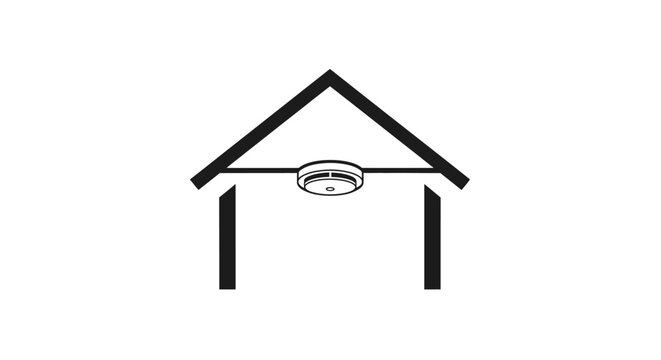 Simple House Icon with Ring Symbol Inside.