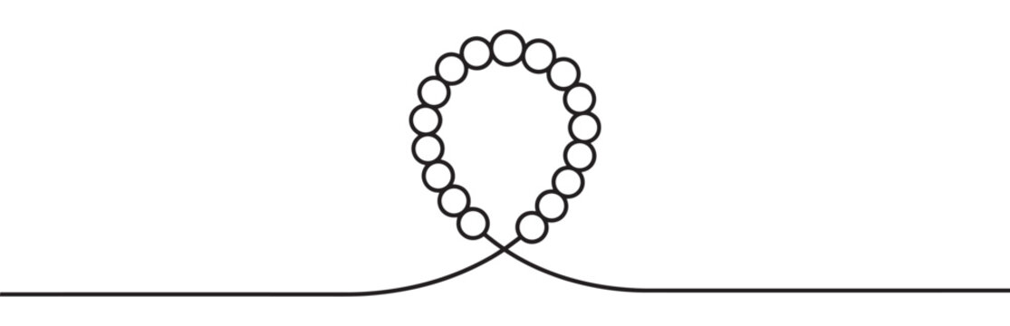 Black line art Feynman diagram showing a tadpole or vacuum bubble loop, a minimalist graphic illustration representing quantum field theory and particle physics concepts