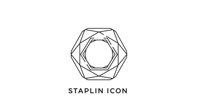 Staplin icon with geometric design.